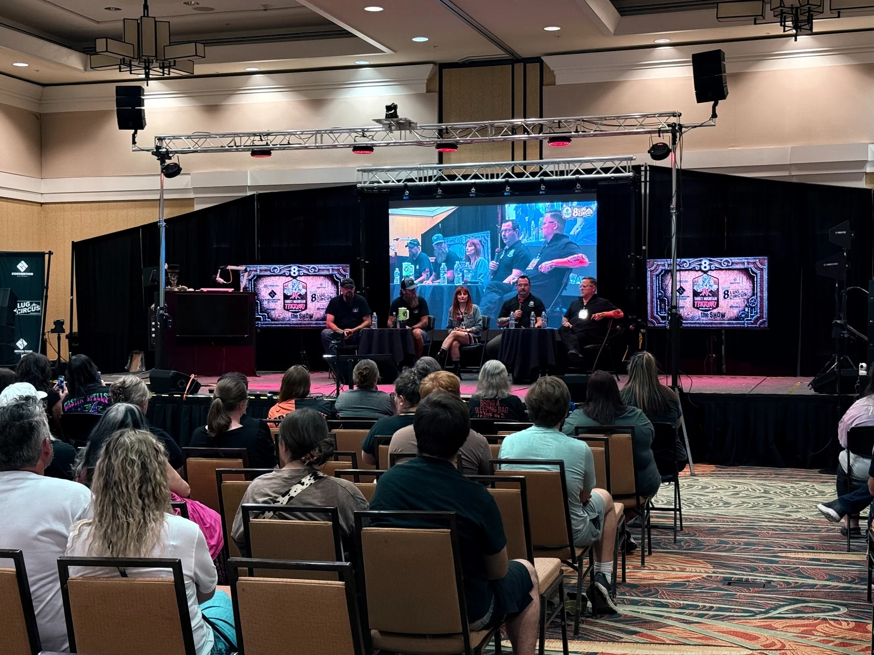 Matthew J. Sorge and Larry D. Thacker on the main stage at Smoky Mountain Terror IV before an audience of more than 70 attendees